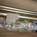 Double Blackout Curtain Rods 72 to 144 Inches (6-12 Feet),1-Inches Front and 5/8 Inches Back Adjustable End Cap Double Window Drapery Rod for Drapes and Curtains,Warm Gold