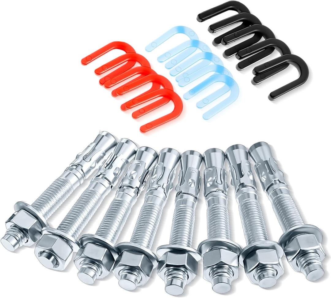 23 Pcs Lift Install Kit Car Lift Installation Install Kit Including 3/4" x 5. 5" Wedge Anchor Bolts, and 1/4" 1/8" 1/16" Leveling Shim for 2 Post Lifts