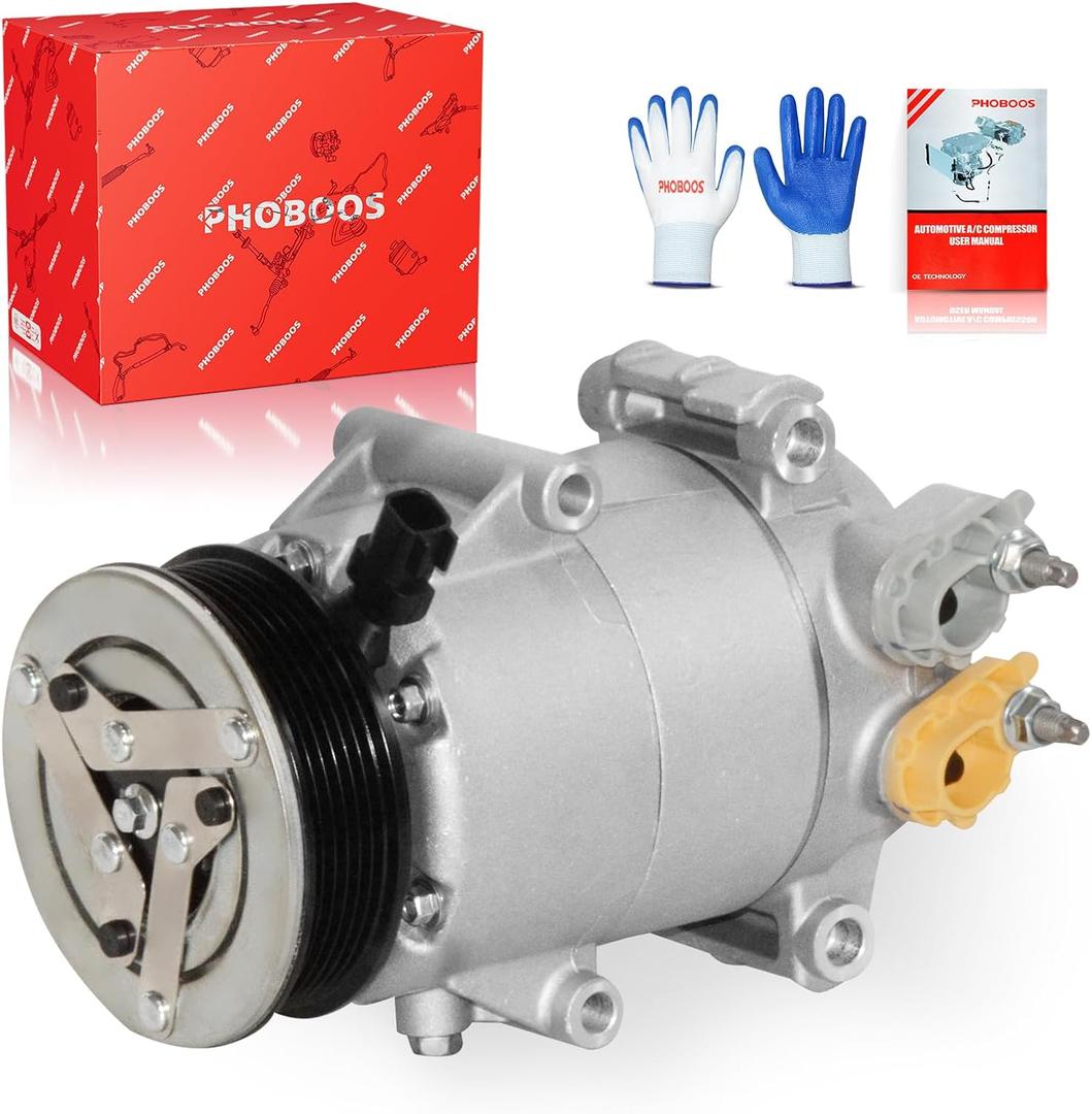 PHOBOOS A/C Compressor with Clutch Compatible with Ford Fiesta 2014-2019 L4 1.6L, Fast Cooling, Low Noise, Easy Installation, Ref. CO-9781C