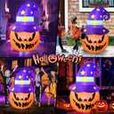PRESENCE 5FT Halloween Decorations Outdoor - Halloween Inflatables Pumpkin with Build-in LED Lights Blow Up Pumpkin for Halloween Party Indoor Outdoor Yard Garden
