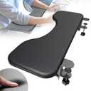NODOCA Arm Rest for Desk, Ergonomics Wrist Rest, Desk Extender, Soft Sponge Built-in, Comfortable Arm Support for Desk, Wrapped in Eco-Friendly Leather, Foldable Elbow Rest for Desk(1, Black, 26.5'')