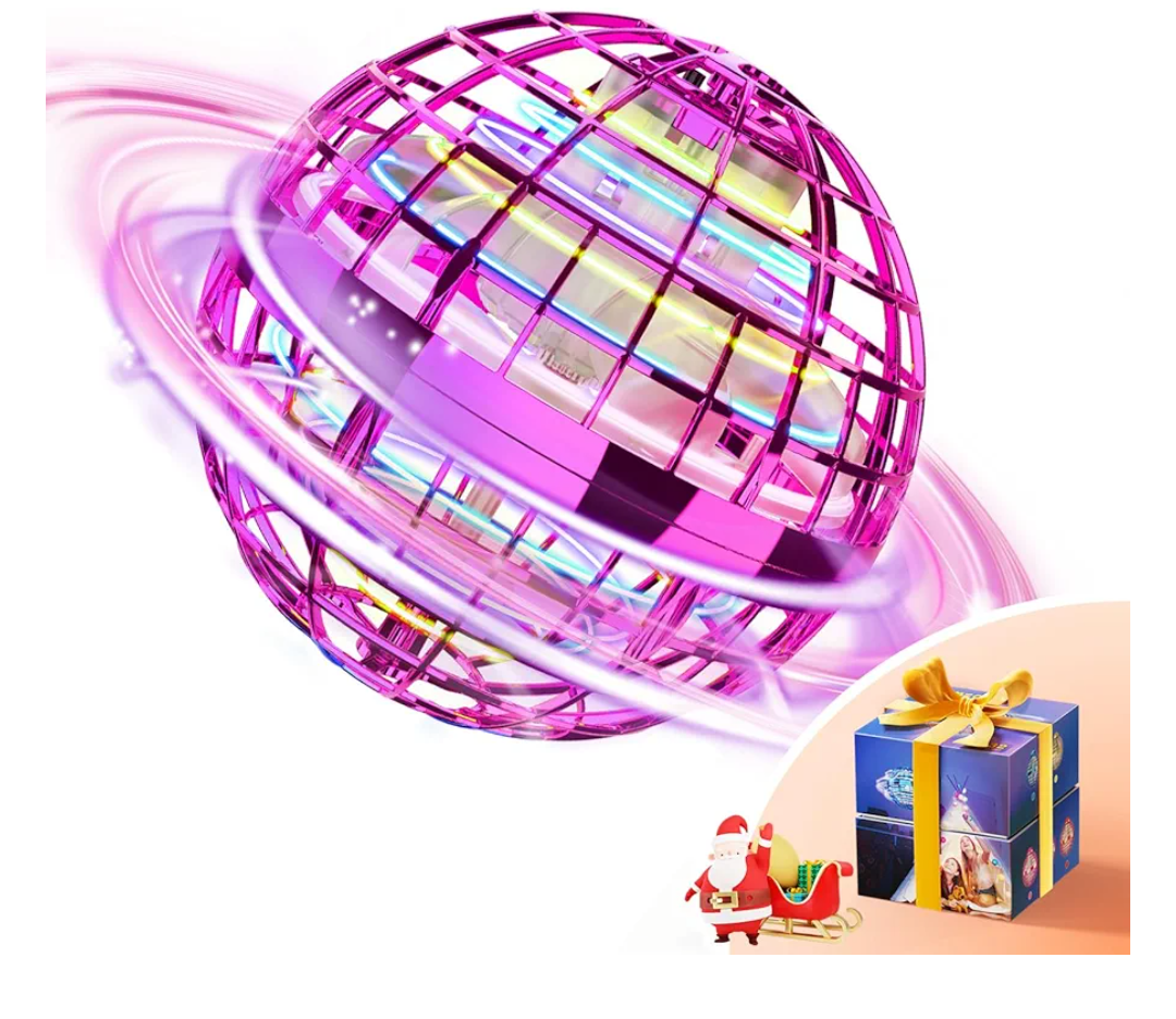 TOMZON Flying Orb Ball, Cool Toys for Boys Girls, Hover Ball Boomerang Fidget Spinner, Drone for Kids with Colorful Light Flying Spinner, A32 Purple