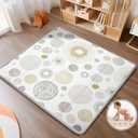 Foldable Baby Play Mat, PIGLOG Waterproof Playmats for Babies and Toddlers Kids, Safe Foam Playmat for Tummy Time, 50x50 Playpen Mat, Reversible Portable Baby Floor Mat for Infant, Toddler(Circle)