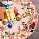 Pink Christmas Decorations Vintage Christmas Tree Skirt Merry Xmas Santa Tree Skirt Collar Mat with Snowflake Design for Holiday Party Decorations Indoor Outdoor