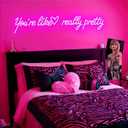 32x7Inch Large You're Like Really Pretty Neon Signs, Dimmable Switch USB-Powered LED Light for Girls' Bedroom, Vanity, Salon, Powder Room, Fitting Room, Wedding Backdrop& Home Dcor