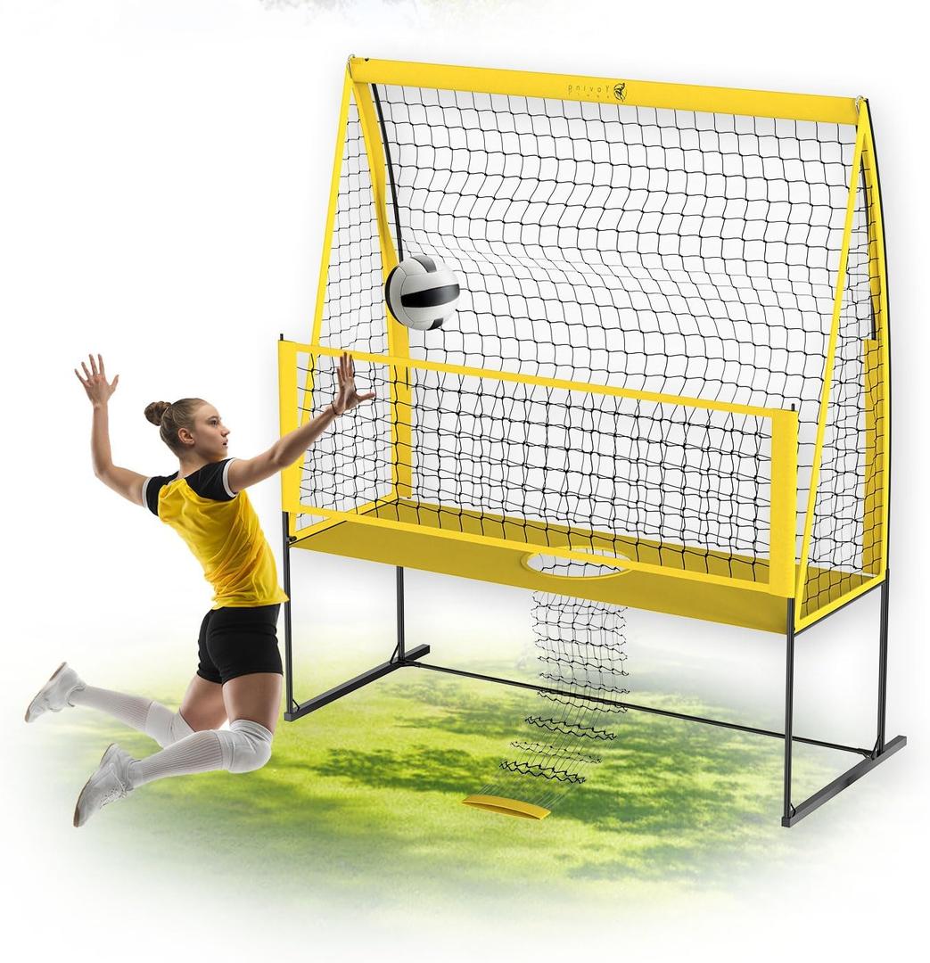 Yoving Volleyball Net Training System, 8 ft Wide by 11 ft High, Great for Serving and Dunking Drills Improves Hitting Accuracy, Power and Technique, Perfect for Team or Individual Training, Rugged