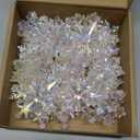 Dilunave 40 Pieces Iridescent Christmas Snowflake Ornaments Acrylic Christmas Tree Decorations Crystal Snowflakes Translucent Winter Hanging Ornaments for Xmas Tree DIY Crafts