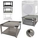 Pedestal for Washer and Dryer - 16" Grey Platform with Drain Pan and Hose - Fits 29" LG/Samsung Models - Adjustable Feet Holds 800 lbs - Easy Setup - Ideal Stand/Riser Solution (Gray)