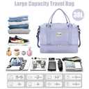 Large Travel Duffle Bag Weekender Bags for Women with Shoes Compartment, Travel Duffel Tote Carry on Overnight Bag for Travel Business Trips, Sport Yoga Gym Bag with Wet Pocket (Grey)