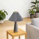 TOCHIC Table Lamp Modern, Mid Century Table Lamps for Bedroom, Bedside Single Table Lamp for Living Room, Entry Lamp with Velvet Lamp Shades,Vintage Desk Lamp for Kids Room, Office, Study Room