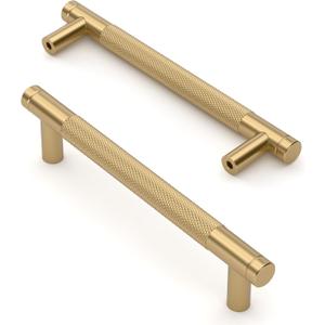 Asidrama 10 Pack 5 Inch(128mm) Champagne Bronze Cabinet Pulls Knurled Cabinet Handles Cupboard Handles Kitchen Cabinet Hardware for Cupboard Drawer Pulls (5" Hole Center)