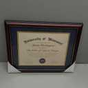 Solid Wood Diploma Frame 8.5 x 11 Certificate Frames with Navy Mat or 11x14 Document without Mat as Graduation Picture Frame