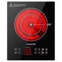 Dual Heating Coil Design of Single Burner Electric Cooktop, 1800W Ceramic Infrared Cooking Hot Plate, Portable Countertop or Built-in Radiant Stove Top Cooker with Wattage and Temperature Control