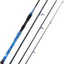 Fiblink Surf Rod,Portable Travel Fishing Rod,Spinning Rod with Blue Camouflage Handle, 4Piece Carbon Fiber Fishing Rod (9' - Medium Heavy - 15-30lb - 4pc)