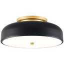 ZUYURT Dimmable Modern LED Ceiling Light,Mid-Century Black and Gold Semi Flush Mount Ceiling Light, with Acrylic Shade, 5CCT 2700K-6000K Ceiling Lamp for Laundry Room Hallway Bedroom Kitchen, 11.8in