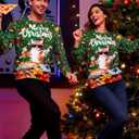 RAISEVERN Ugly Christmas Sweatshirts for Men Women Funny Pullover Sweaters for Xmas Holiday (L)