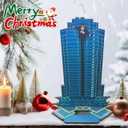 2025 Advent Calendar, Wooden Diehard Advent Calendar Dropped Nakatomi Plaza Tabletop Christmas Countdown Calendar Ornament for Kids Adults Home Decoration (Blue-A)