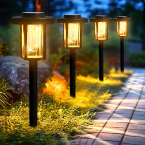 GIGALUMI Solar Pathway Lights Outdoor, 8Pack Gardening Light IP65 Waterproof Landscape Lighting for Yard and Walkway, Garden Decorations for Outside Patio Porch, Warm White