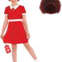 fun shack Little Orphan Costume for Girls, Little Orphan Costume Kids, Book Characters Costumes for Kids (X-Large)