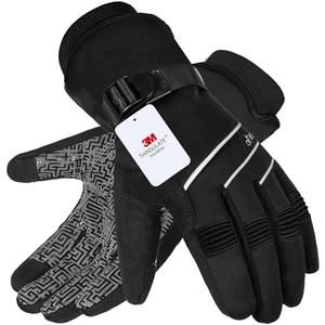 MOREOK Waterproof & Windproof -30°F Winter Gloves for Men/Women, 3M Thinsulate Thermal Gloves Touch Screen Warm Gloves for Skiing,Cycling,Motorcycle,Running (Black,Medium)
