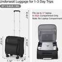Hanke Underseat Carry On Luggage with Wheels, Spinner Small Suitcase, 16-Inch Rolling Under Seat Luggage, Softside Lightweight Carry On Bag for Airplane TSA Travel Personal Item, Black