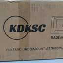 18 Inch Undermount Bathroom Sink White Rectangular Porcelain Ceramic Vanity Basin with Overflow (18.3"x13.8") KDKSC
