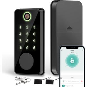 Smart Fingerprint Door Lock - Keyless Entry, Biometric Door Knob with Digital Code Keypad