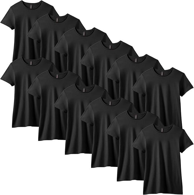 Gildan Womens Softstyle Cotton T-Shirt, Style G64000l, Multipack, L,  Pack 12