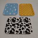 Zubebe Pack of 3 13 x 10 Inch Sky White Clouds Birthday Party Supplies, Toy Inspire Game Trays Rectangle Serving Platter Cow Print Checkered Food Platter
