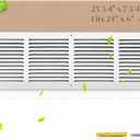 24"W x 6"H Return Air Grille [Duct Opening Size], Steel HVAC Return Air Vent Cover for Wall & Ceiling, White Powder-Coated Rust-Resistant AC Cold Air Return, Outer Dimensions 25.75"W x 7.75"H