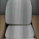 AAAAAcessories D-Shaped Chair Cushions, 2" Thick Dining Chair Pads with Ties and Removable, Machine-Washable Cover, 17" x 16", Set of 6, Pinstripe Brown