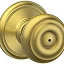 SCHLAGE F40 GEO 608 Georgian Knob Bed and Bath, Satin Brass (Privacy)
