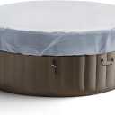 Round Hot Tub Cover 420D Polyester Waterproof Spa Covers for Hot Tub Replacement Outdoor Patio Hot Tub Protector (Grey, 75" Dx12 H)