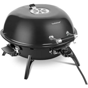 Outdoor Electric Grill, Techwood Tabletop 1600W Electric BBQ Grill for Camping, Picnics & Parties, Black