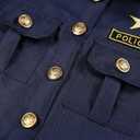 Police Officer Costume for Kids Deluxe Cop Police Costume for Boys Pretend Play Set Halloween Cosplay Party (Blue) 5-7Y