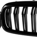 G30 Grille, Black Front Kidney Grille Grill Compatible with BMW 2017-2020 5 Series G30 M5 530e 530i 540i 550i, Gloss Black Double Slats