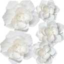 ANSOMO White Paper Flowers Artificial 3D Wall Dcor Wedding Birthday Bridal Baby Shower Nursery Room Backdrop Table Centerpieces Party Decorations Supplies