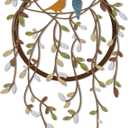 Ferraycle Metal Wall Art Bird on Tree Branch Silhouette with Drooping Vines Bird Art Decor Rustic Metal Spring Decor for Living Room Outdoor Garden Porch Wall Housewarming Party Gift(Classic Color)
