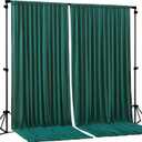 Hunter Green Backdrop Curtain-Wrinkle-Free Polyester Fabric Green Photography Curtains for Wedding Party Photo Background Decorations- 8 X10FT (Hunter Green) (W4' x H10'(2 Panels))