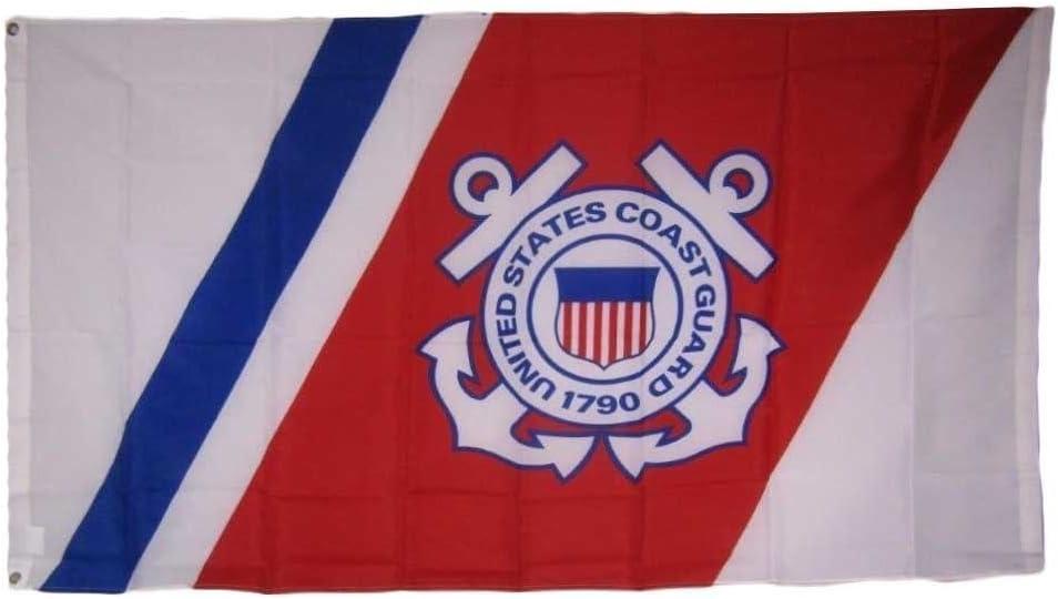 MWS 3x5 USCG United States Coast Guard Anchors Crest Emblem Seal Flag 3'x5' Super Polyester Nylon Double Stitched Fade Resistant Premium Quality