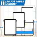 Dry Erase White Board with Stand Double Sided 28"X20" Magnetic U Standing Easel Whiteboard, Height Adjustable & 360 Rotation Portable White Boards for Classroom, Home & Office
