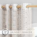NICETOWN Boho Curtains for Living Room Flax Linen Sheer, Farmhouse Semi Sheer Curtains with Bohemian Stripe Pattern, Privacy Light Filtering Drapes for Bedroom/Dining Room, W50 x L84, Taupe, 1 Pair