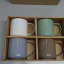 Ol Ceramic Mug Set of 4-15oz Cute Coffee Mugs for Hot Chocolate, Espresso, and Tea, Nordic Style, Dishwasher and Microwave Safe, Gift for Coffee Lovers