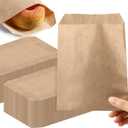 Outus 1000 Pcs Mini Flat Kraft Paper Bags Natural Treat Popcorn Party Favor Silverware Envelope Merchandise Bags for Cookies Desserts Snacks Sandwiches Chocolate Candy (5 x 7 Inch)