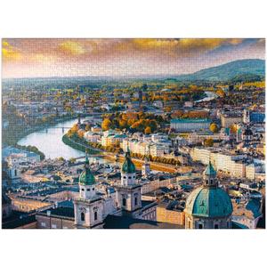 MyPuzzle Salzburg with Salzach River, Salzburger Land, Austria - Premium 1000 Piece Jigsaw Puzzle for Adults