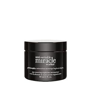 Philosophy Anti-Wrinkle Miracle Worker Line-Correcting Overnight Cream Face Moisturizer - with Vitamin C & Hyaluronic Acid - Counteracts Stress-Induced Damage for Smoother Skin - 2 fl oz 