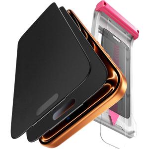 Hoerrye Matte Privacy Screen Protector 2 Pack for iPhone 17 Pro Max - 24 Anti Spy, Military-Grade 9H Hardness, Anti-Glare & Anti-Fingerprint With Auto Fit Box Zero Bubble, Smooth as Silk, Anti-Spy