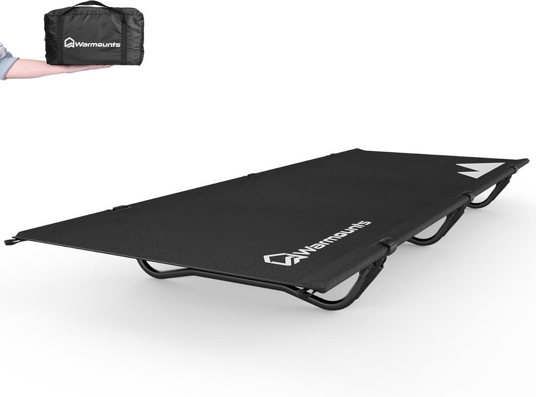 WARMOUNTS Ultralight Compact Camping Cot Pro, 3rd Generation FullGuard Lock Structure for 30s Setup, 30 Wide Surface, Support 330lbs, Folding Backpacking Cot w/Storage Bag for Outdoor, Oxford