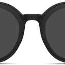 Livho Polarized Sunglasses, Retro & Oversized Shades for Women with Round Lenses (Light Black/Grey)