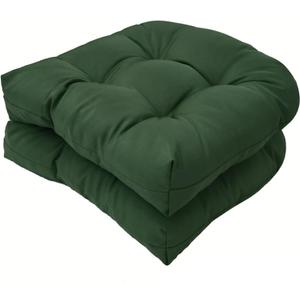 Outoor Patio Seat Cushions Dark Green,2 Count Indoor/Outdoor Rocking Chair Cushion Set Thickened Waterproof Patio Chair Pad,19" x 19"
